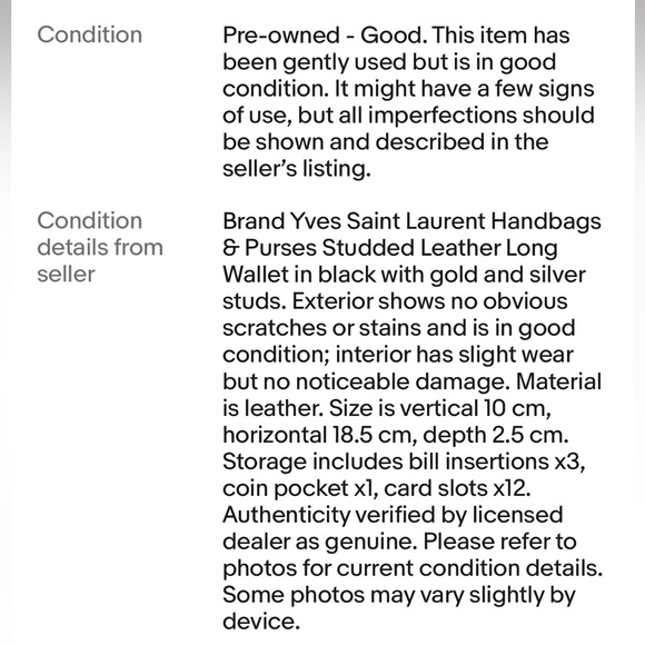 Yves Saint Laurent Black Wallet with Silver Zipper - Picture 12 of 12